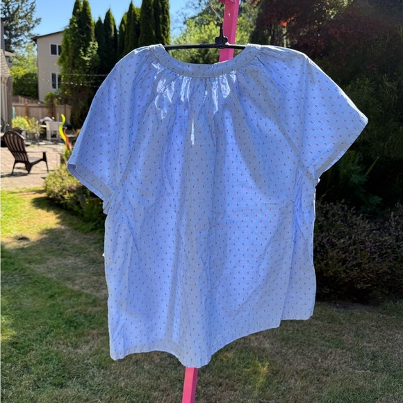 NWT Dylan women’s Blue Polka Dot Blouse with Flutter Sleeves size small - Picture 6 of 6